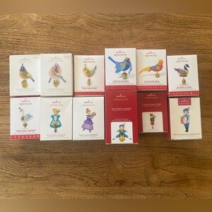 Hallmark Twelve Days of Christmas Ornaments 2011-2022 Complete Set of 12
